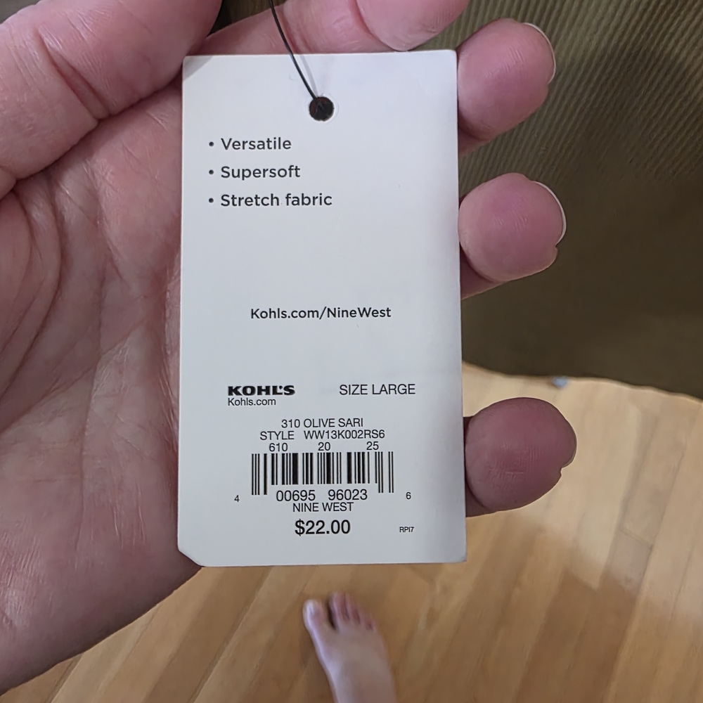 Nine West Olive Green Long Sleeve Top - Picture 5 of 5